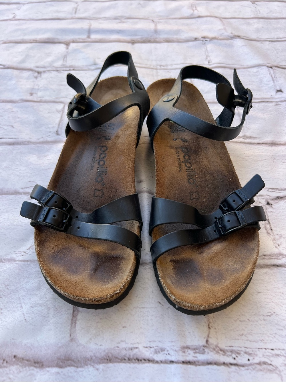 Birkenstock Black Leather Strappy Women's Sandals